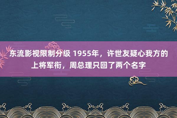 东流影视限制分级 1955年，许世友疑心我方的上将军衔，周总理只回了两个名字