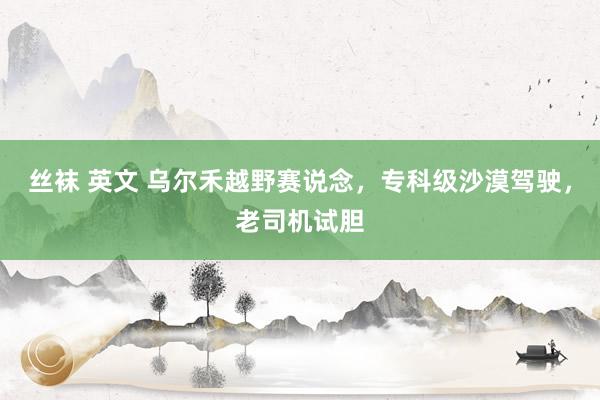 丝袜 英文 乌尔禾越野赛说念，专科级沙漠驾驶，老司机试胆