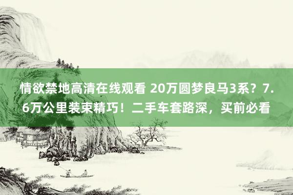情欲禁地高清在线观看 20万圆梦良马3系？7.6万公里装束精巧！二手车套路深，买前必看