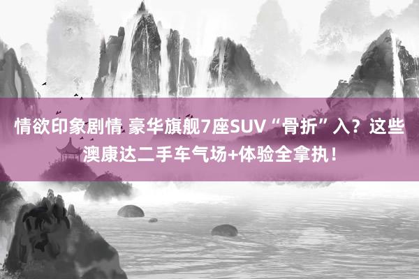 情欲印象剧情 豪华旗舰7座SUV“骨折”入？这些澳康达二手车气场+体验全拿执！