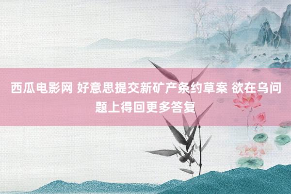 西瓜电影网 好意思提交新矿产条约草案 欲在乌问题上得回更多答复