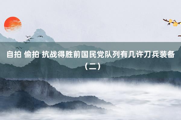 自拍 偷拍 抗战得胜前国民党队列有几许刀兵装备(二)