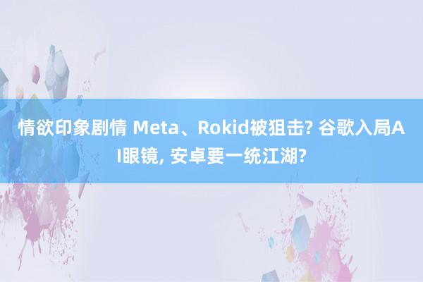 情欲印象剧情 Meta、Rokid被狙击? 谷歌入局AI眼镜, 安卓要一统江湖?