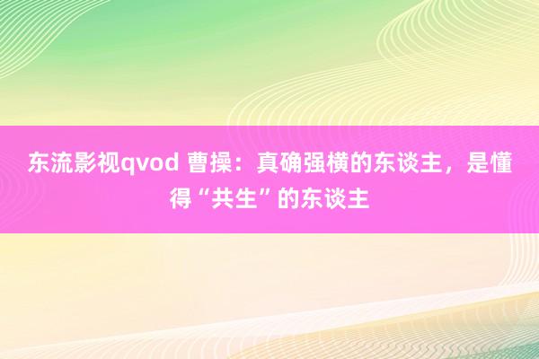 东流影视qvod 曹操：真确强横的东谈主，是懂得“共生”的东谈主