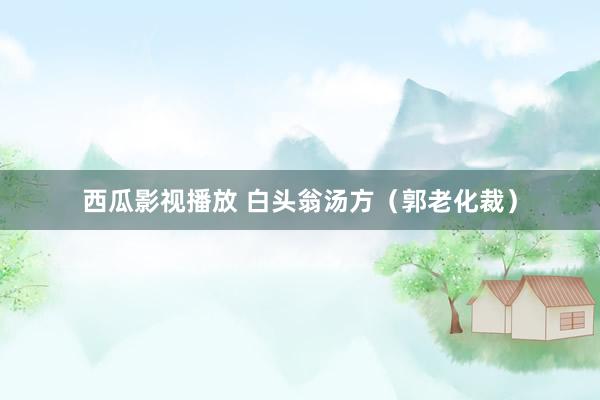 西瓜影视播放 白头翁汤方（郭老化裁）